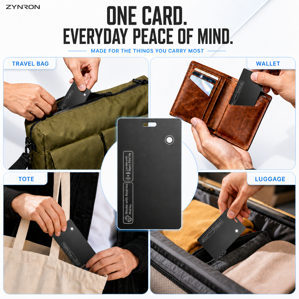 ZYNRON Slim Wallet Tracker Card