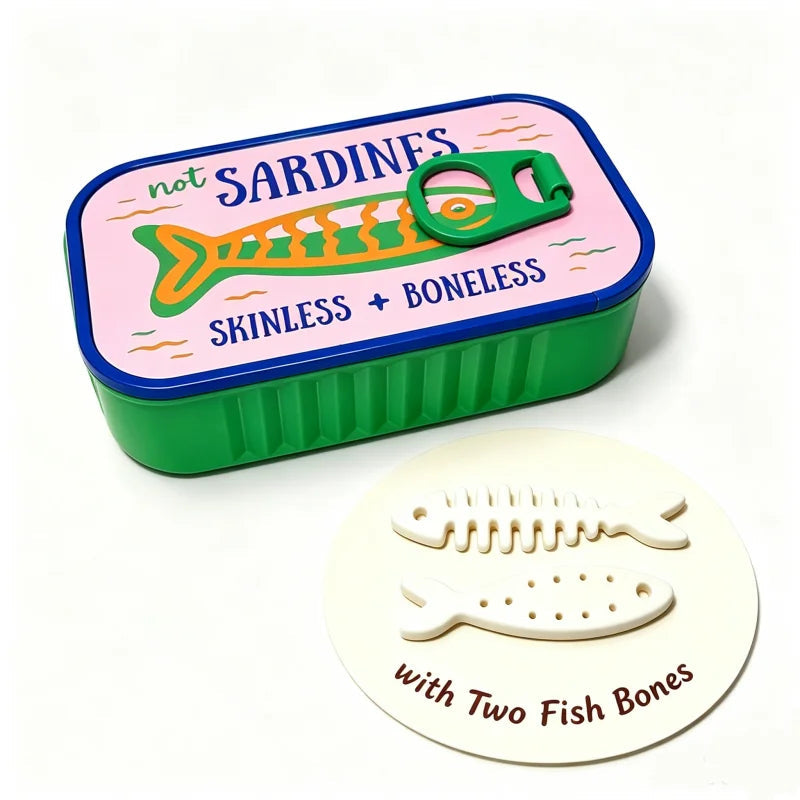 Pink and Green sardine travel jewelry case