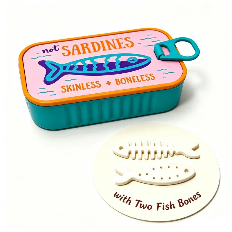 Pink and Turquoise sardine travel jewelry case