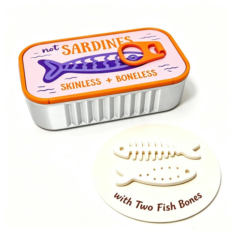Pink and Silver sardine travel jewelry case