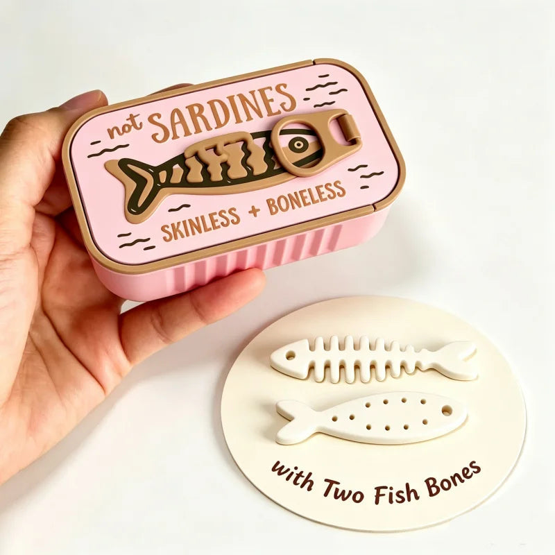 Pink and Brown sardine travel jewelry case